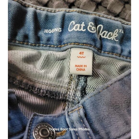 Cat and Jack Jeans 4T Girls Unicorns Adjustable Waist Blue - Picture 4 of 16